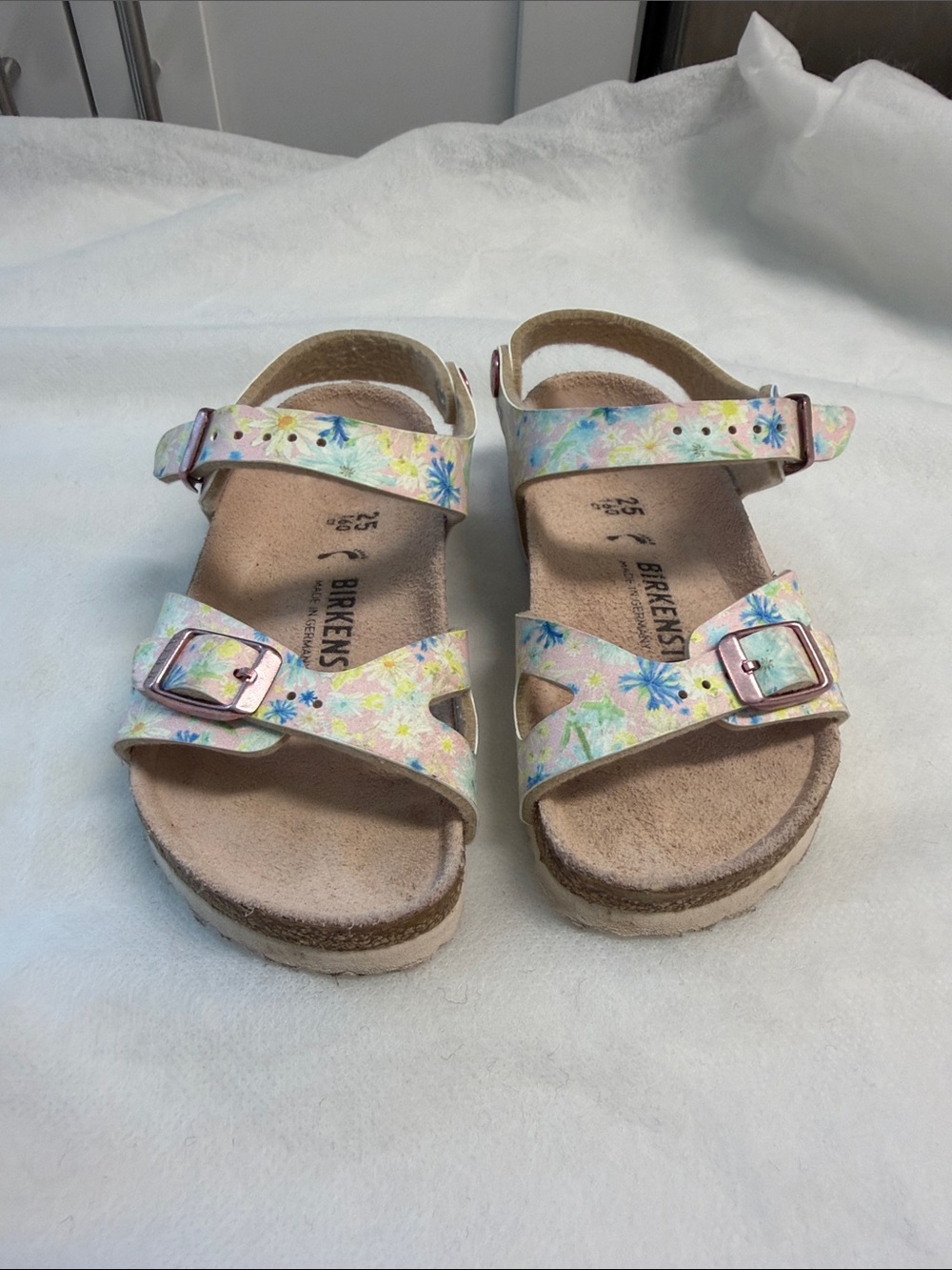 Birkenstock Kids Floral Pastel Adjustable Sandals - Pink Multi